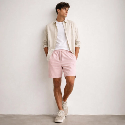 Kit 4 Short de Linho Masculino